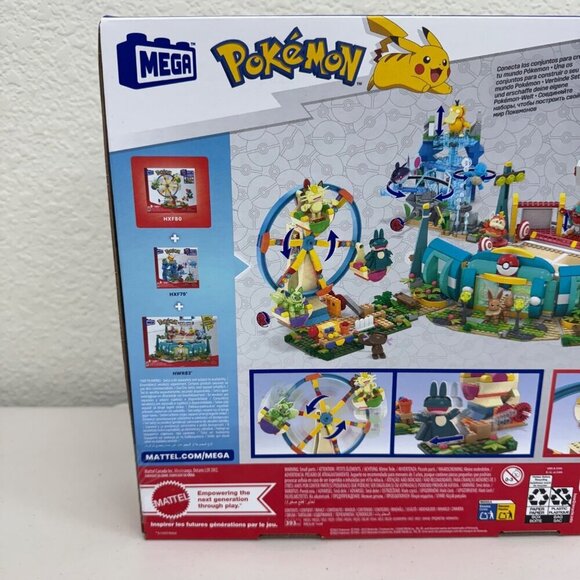 Mattel Mega Pokemon Ferris Wheel Fun 393 Piece Building Motion Toy Set NEW - Picture 5 of 9